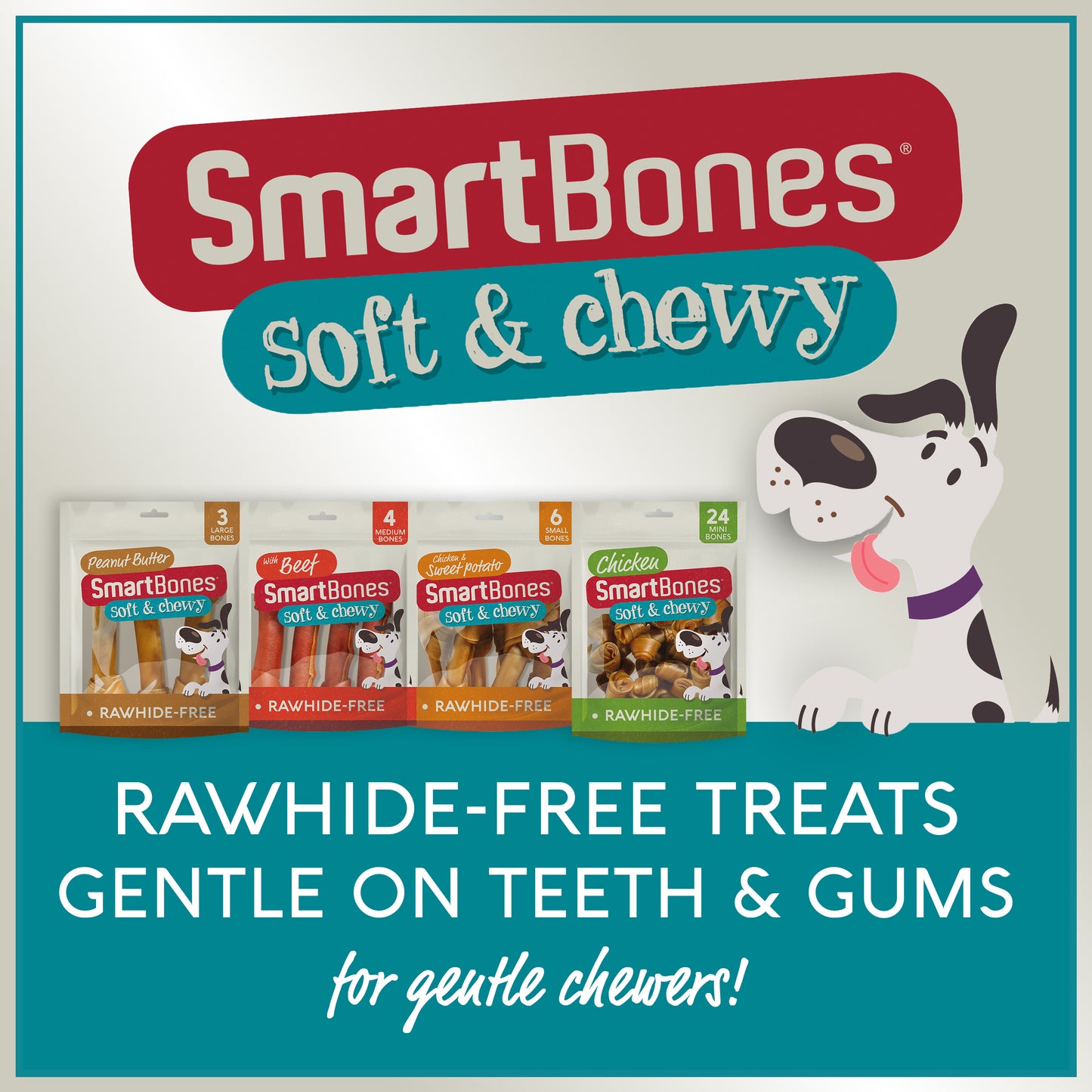 SmartBones Rawhide Alternative Beef Chew For Medium Breed Dogs 4 Pack