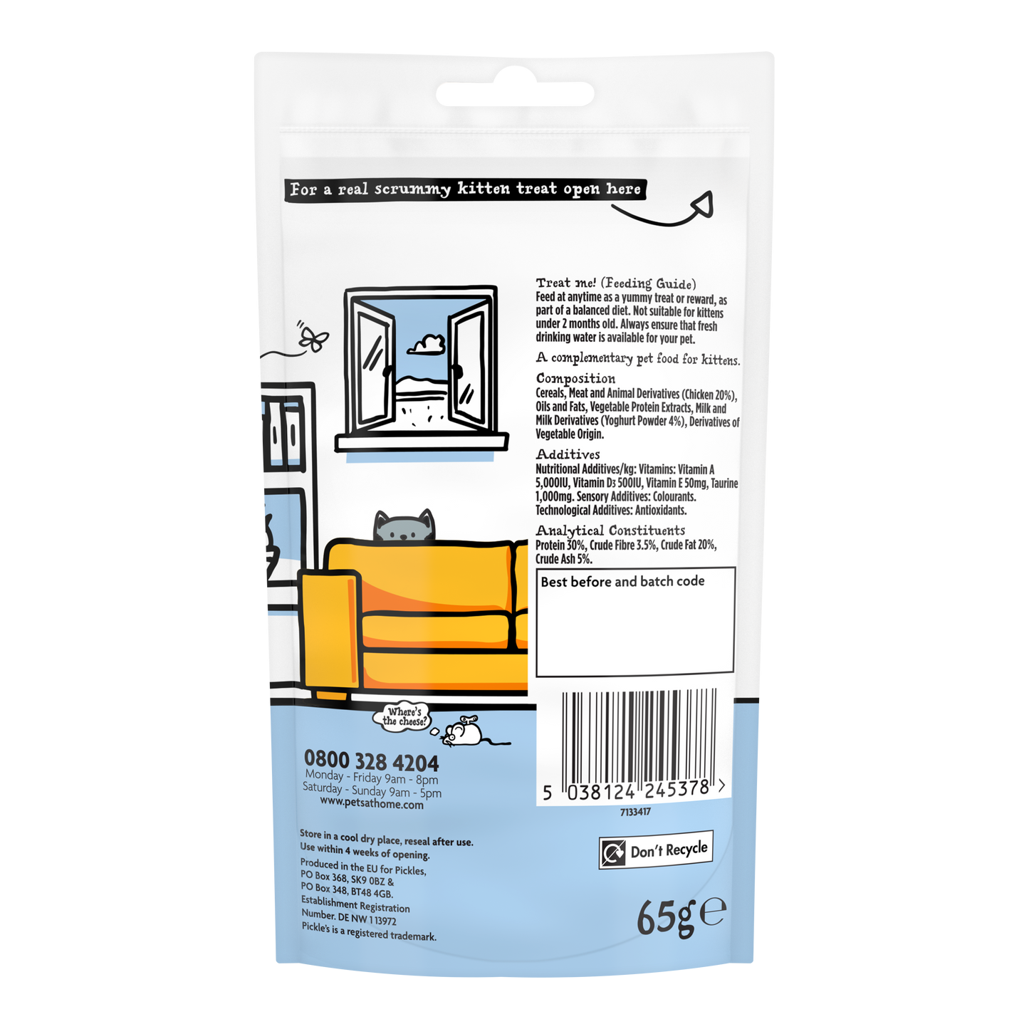 Pickle's Kitten Treat with Chicken & Yoghurt 65g