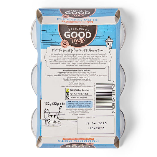 Seriously Good Cat Treat Pudding Pots Tuna & Salmon 6x22g