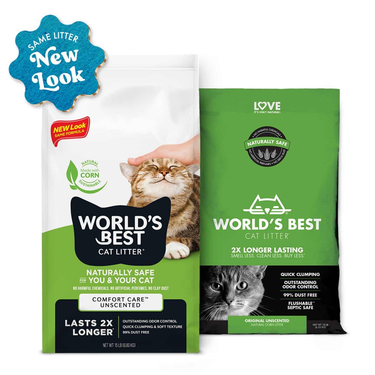World's Best Quick Clumping Comfort Care Unscented Cat Litter 12.7kg