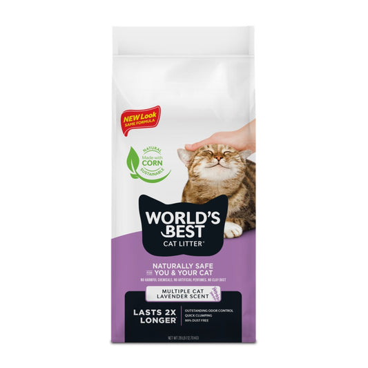 World's Best Quick Clumping Corn Multiple Lavender Cat Litter 12.7kg