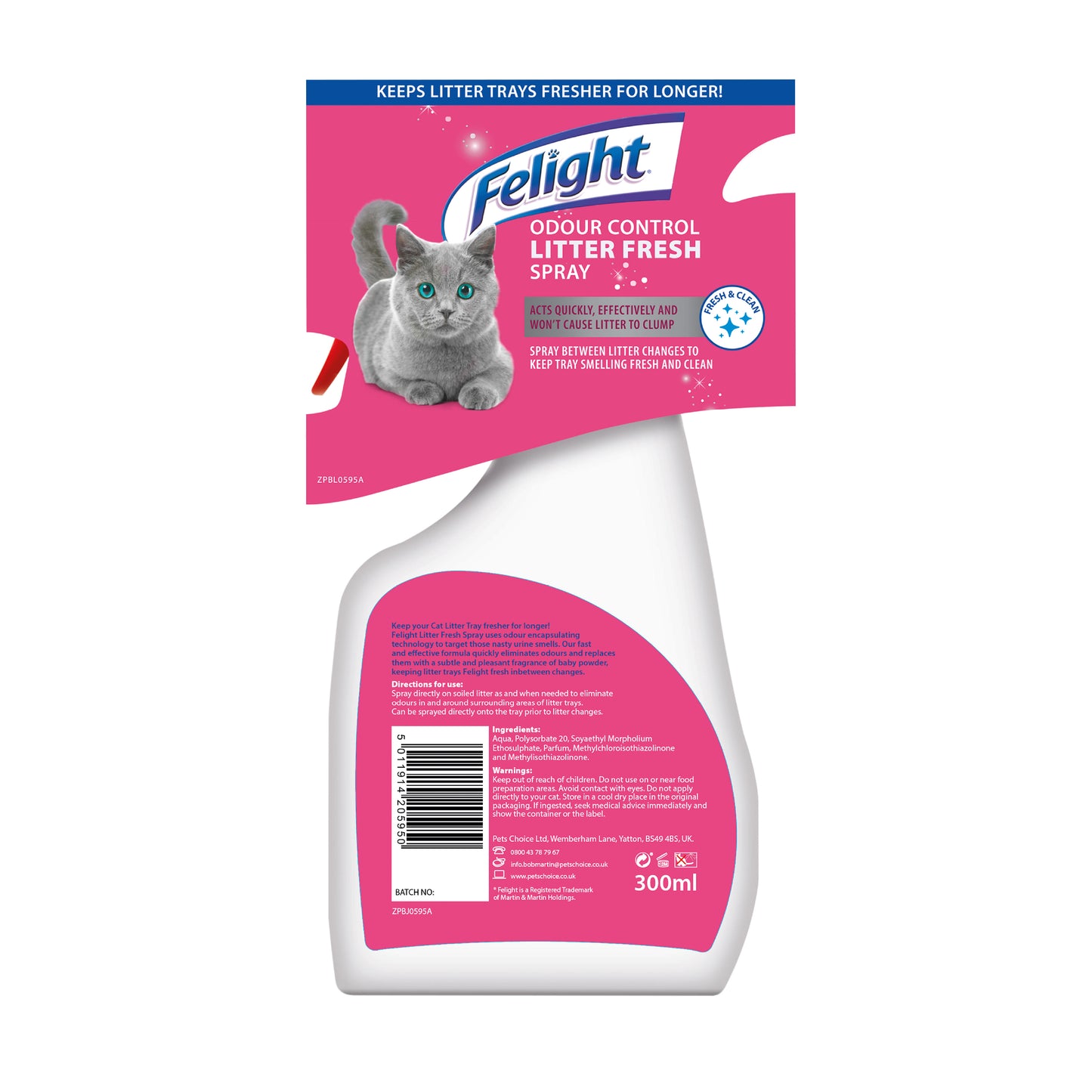 Felight Odour Control Litter Fresh Spray 300ml