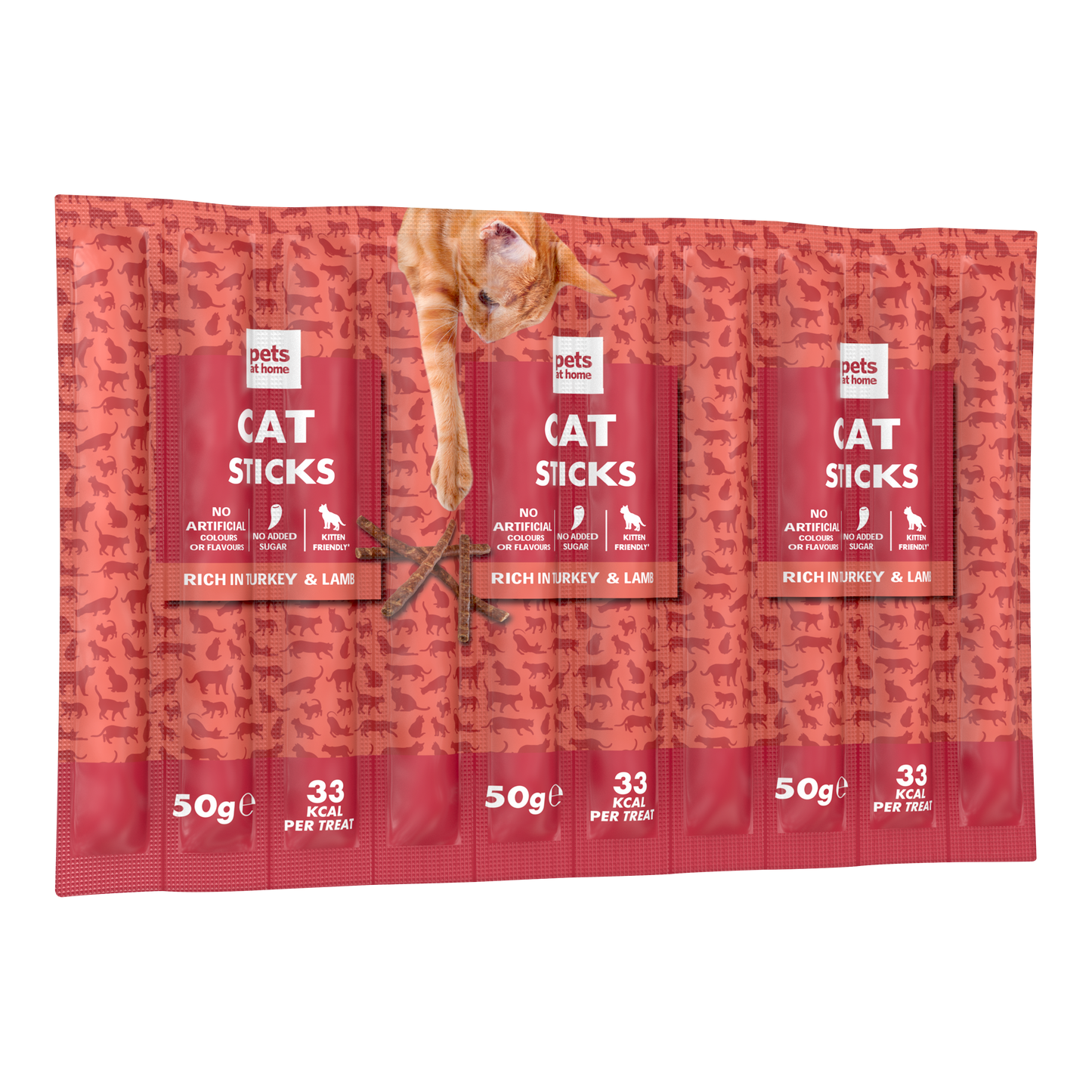 Pets at Home Cat Treat Sticks Turkey & Lamb 10x5g