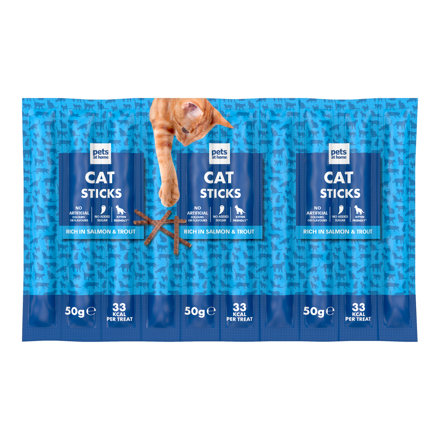 Pets at Home Cat Treat Sticks Salmon & Trout 10x5g