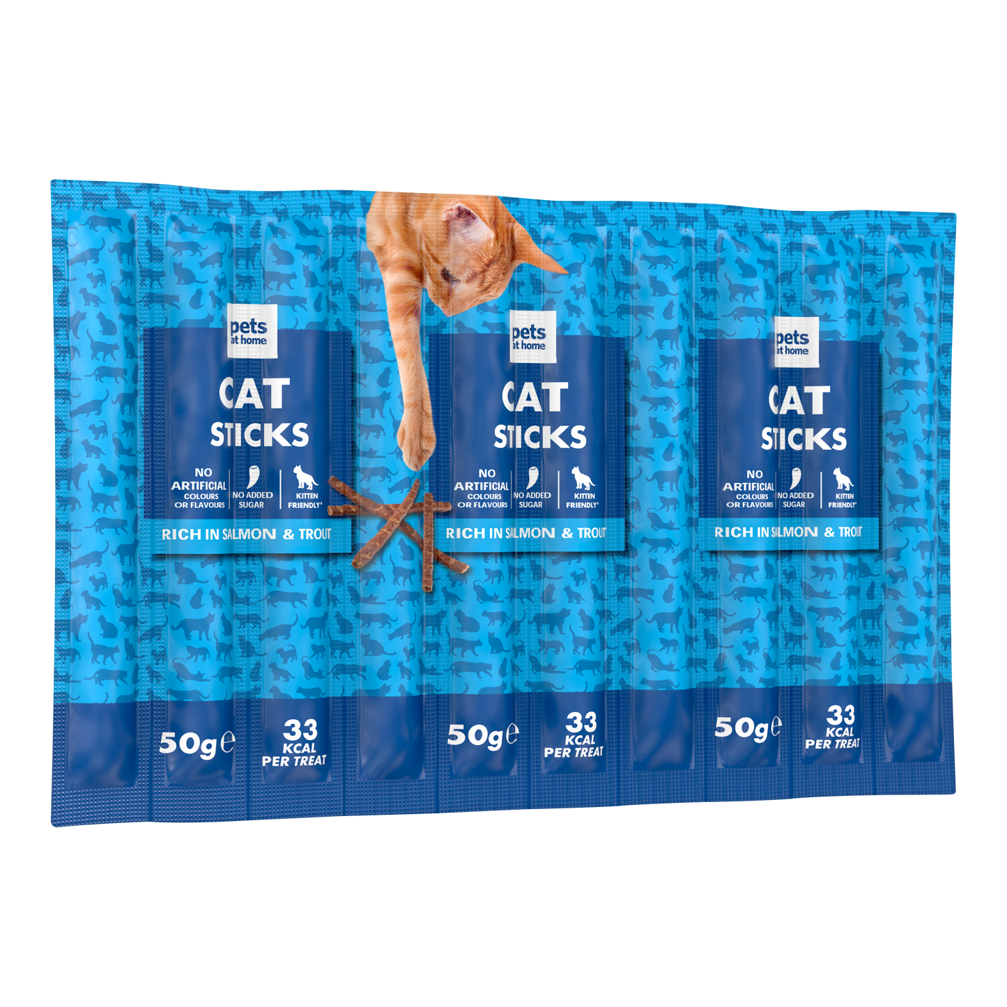 Pets at Home Cat Treat Sticks Salmon & Trout 10x5g
