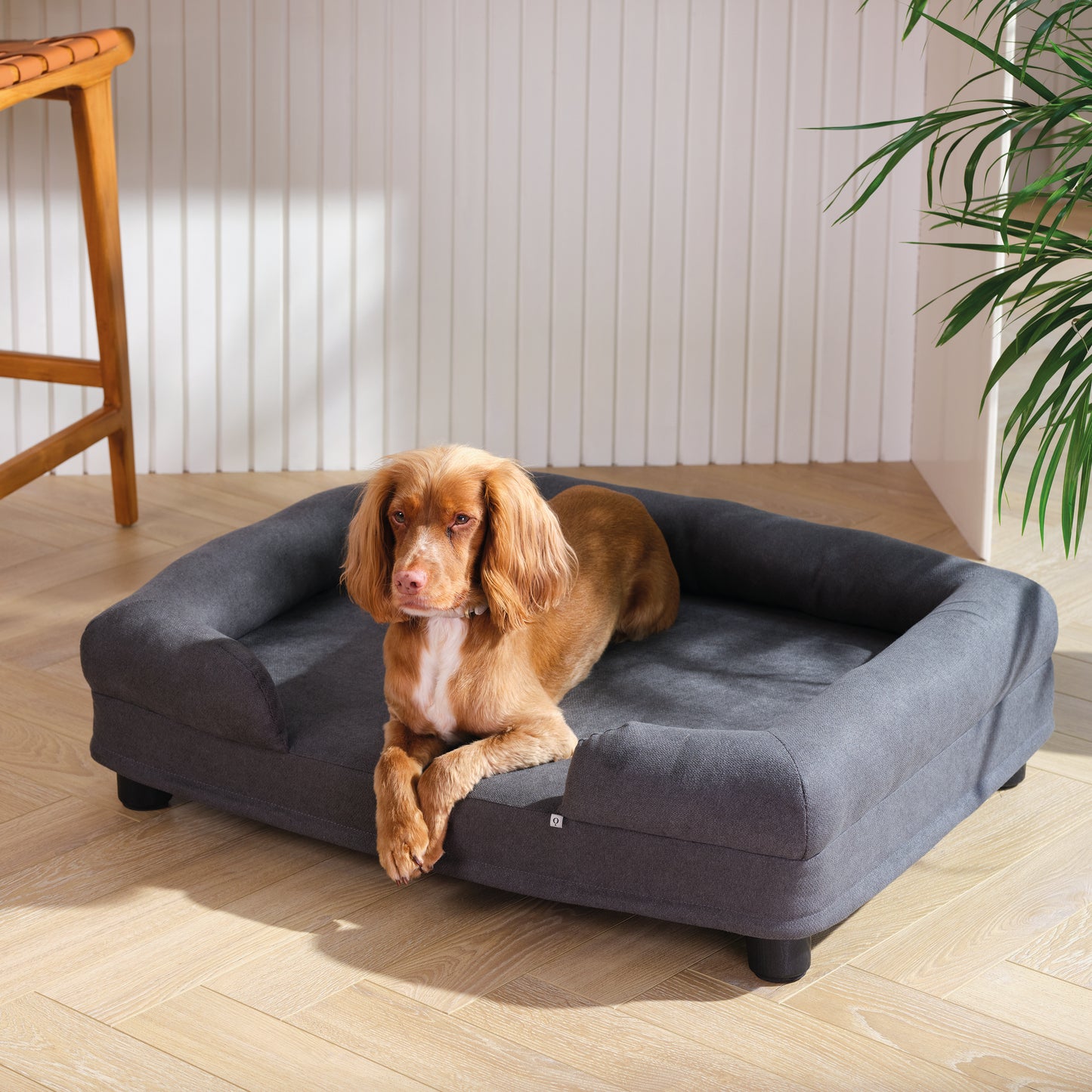 Noble Luxury Raised Bolstered Dog Mattress Grey Medium
