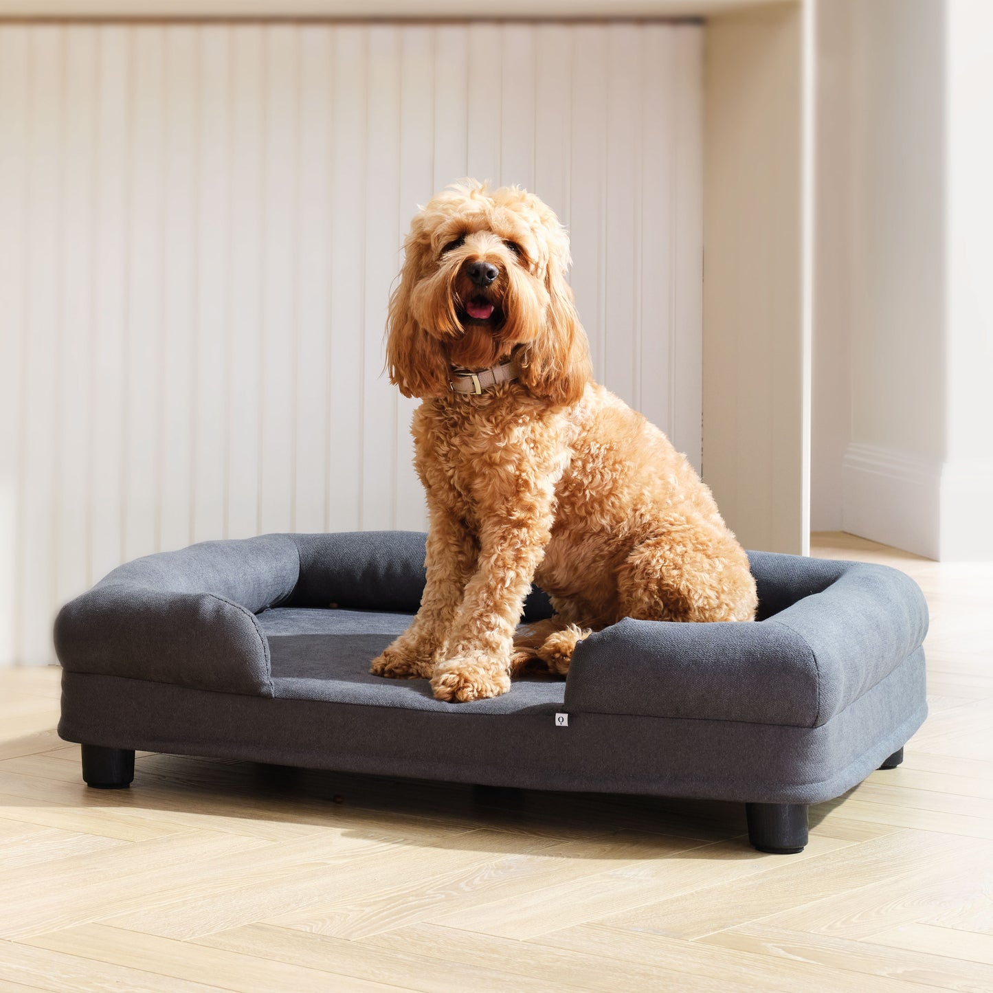 Noble Luxury Raised Bolstered Dog Mattress Grey Medium