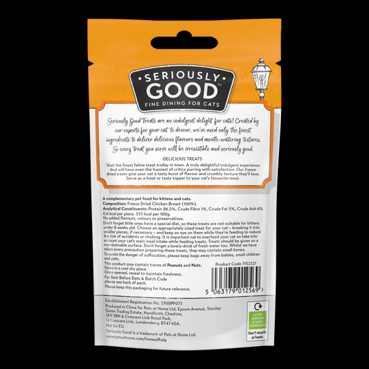 Seriously Good Freeze Dried Chicken Breast Cat Treats 15g