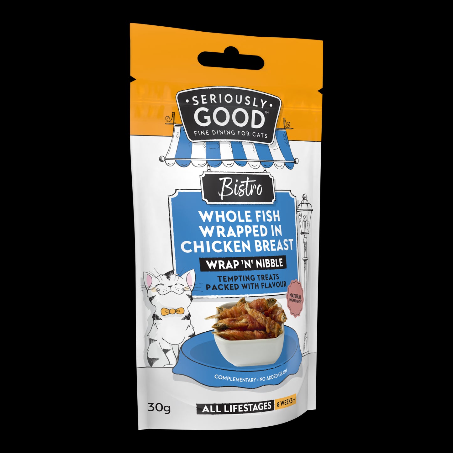 Seriously Good Wrap 'N' Nibble Cat Treats with Fish & Chicken 30g