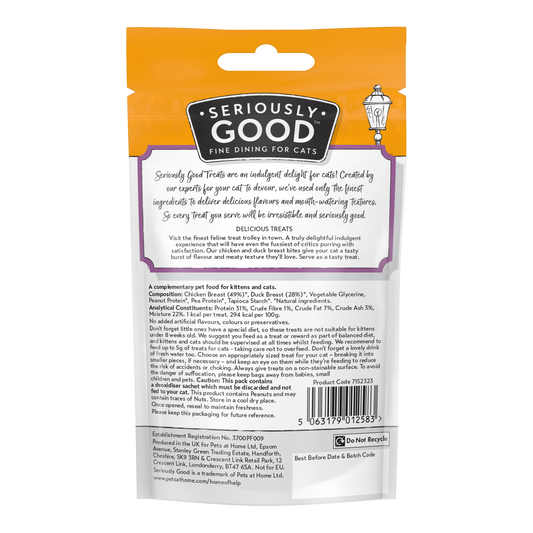 Seriously Good Chicken Encroute Cat Treat Bites 30g