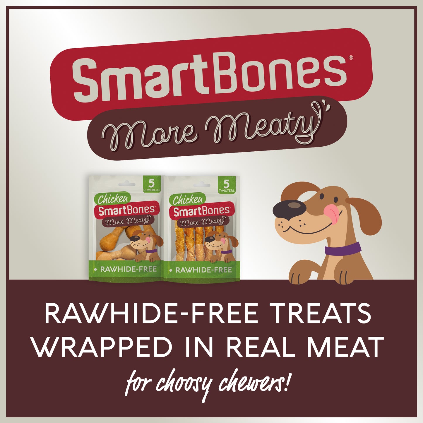 SmartBones More Meaty Rawhide Free Chicken Twisters Dog Treats 75g 5 Pack