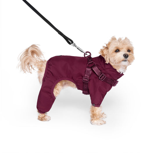 Canada Pooch Dog Snowsuit Harness Plum