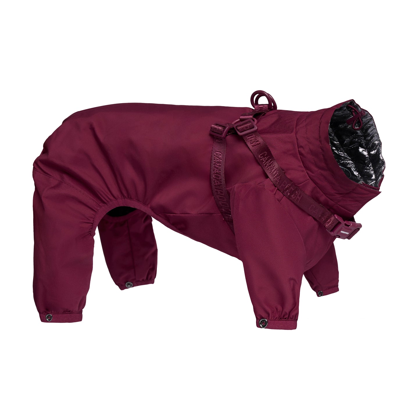 Canada Pooch Dog Snowsuit Harness Plum