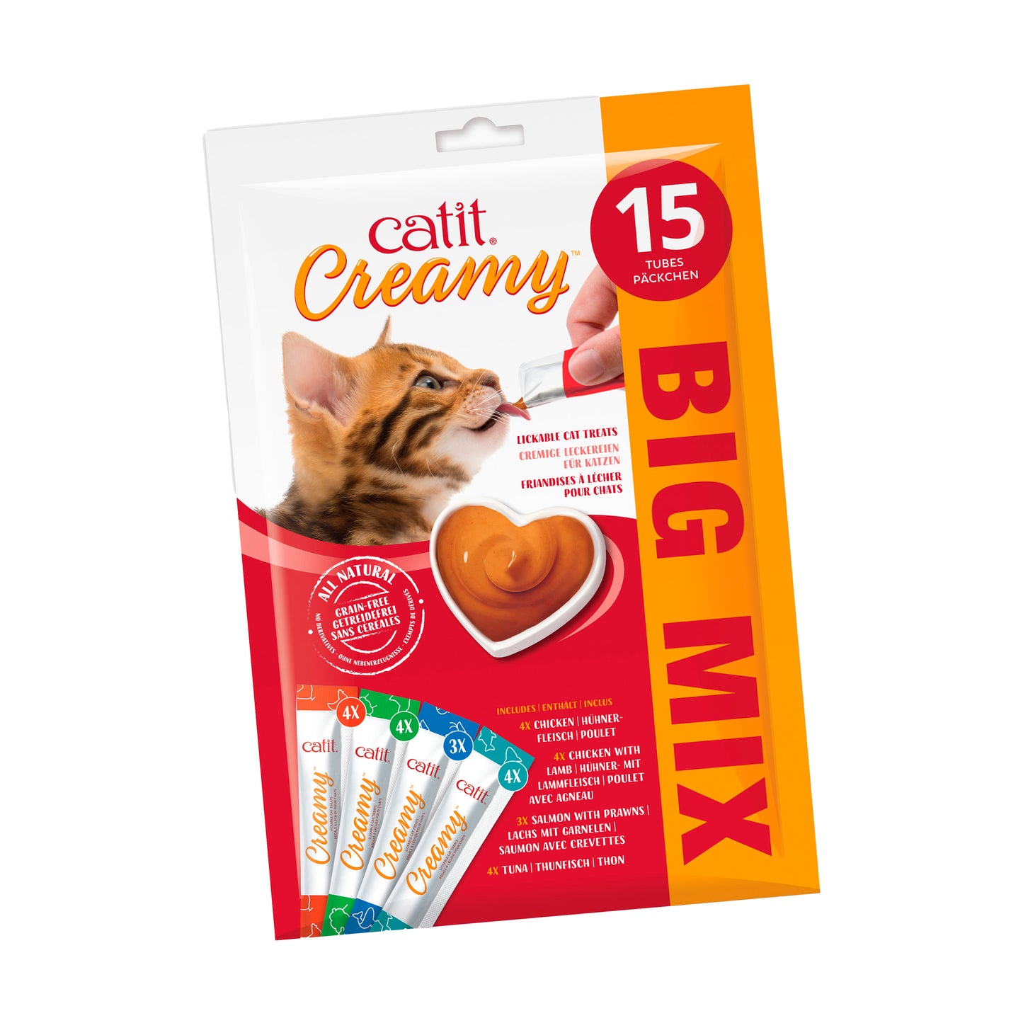 Catit Creamy Lickable Cat Treats Variety Pack 15x10g