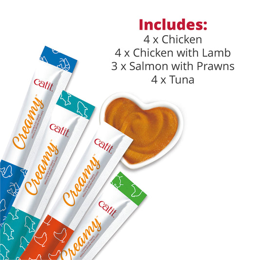 Catit Creamy Lickable Cat Treats Variety Pack 15x10g