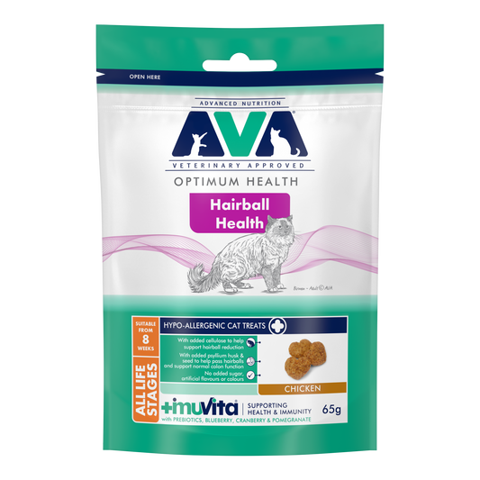 AVA Hairball Health Cat Treats with Chicken 65g
