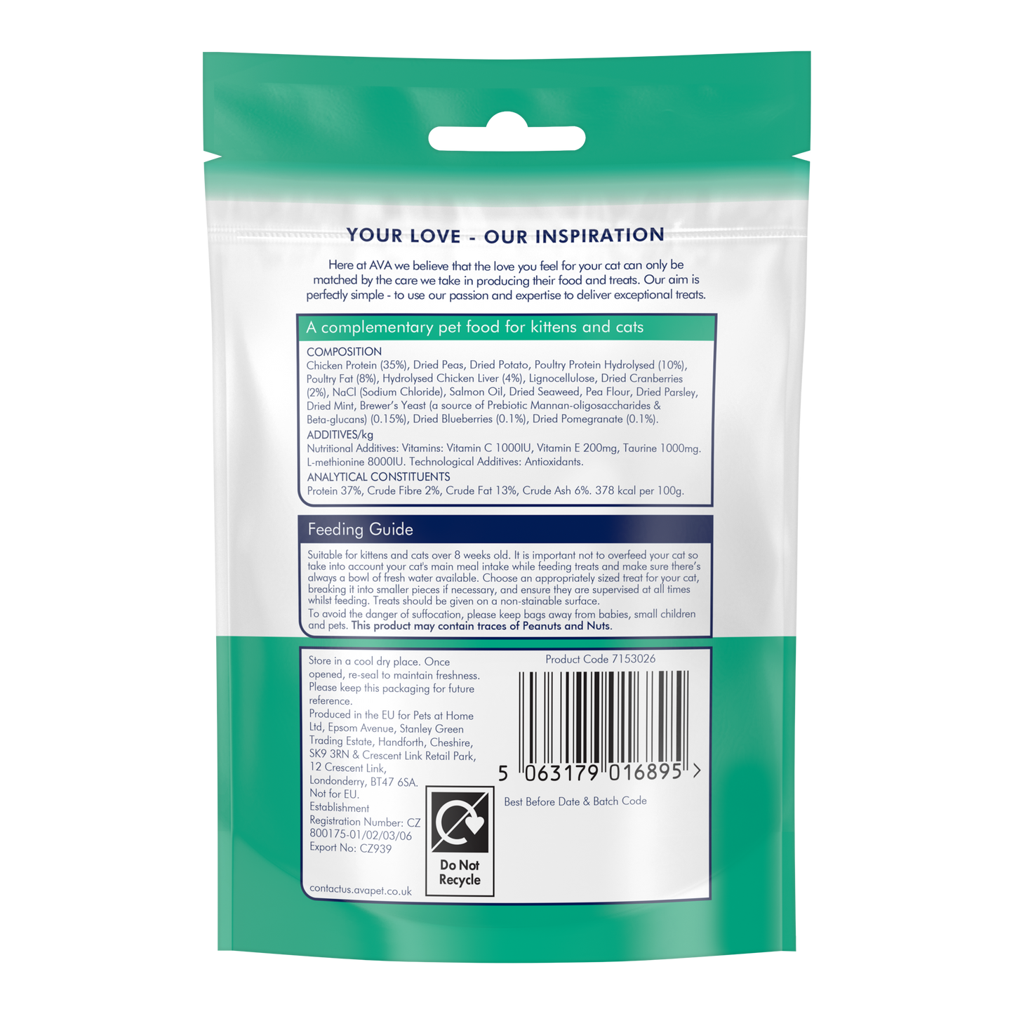 AVA Urinary Health Cat Treats with Chicken 65g