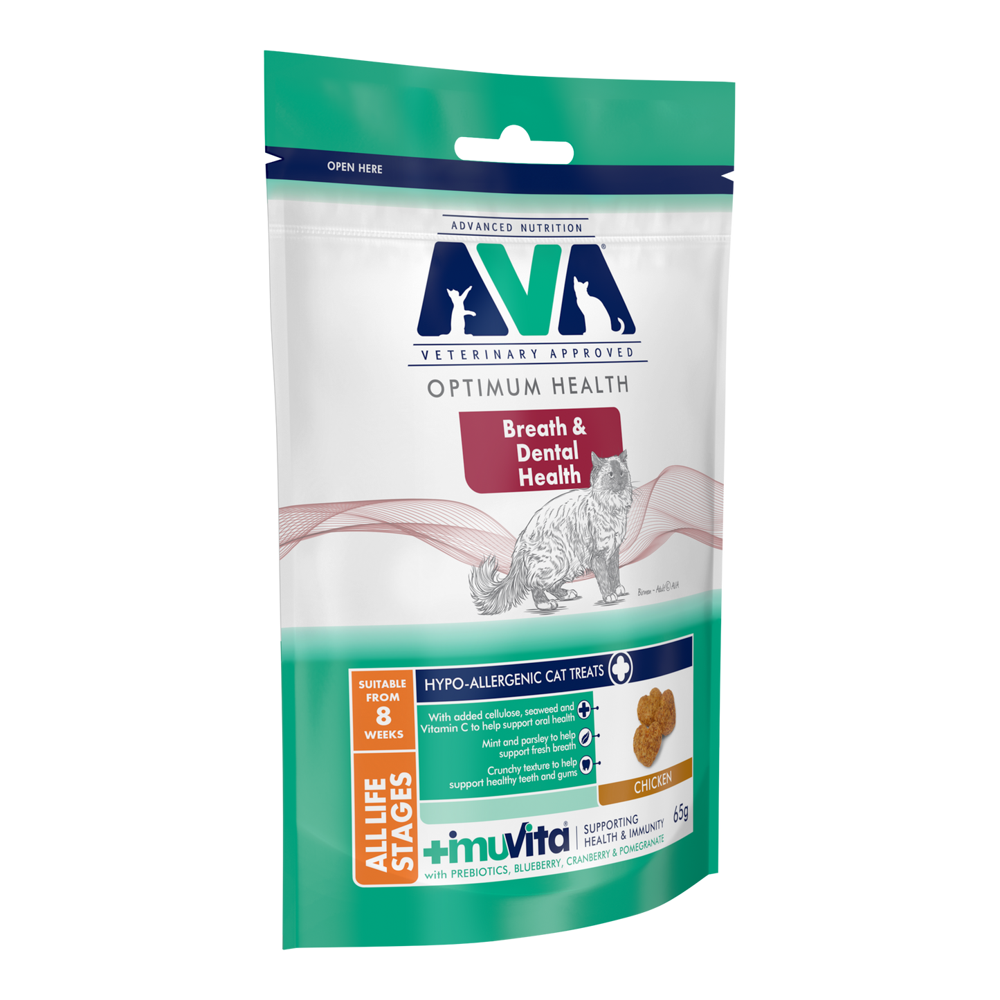 AVA Breath & Dental Health Cat Treats with Chicken 65g