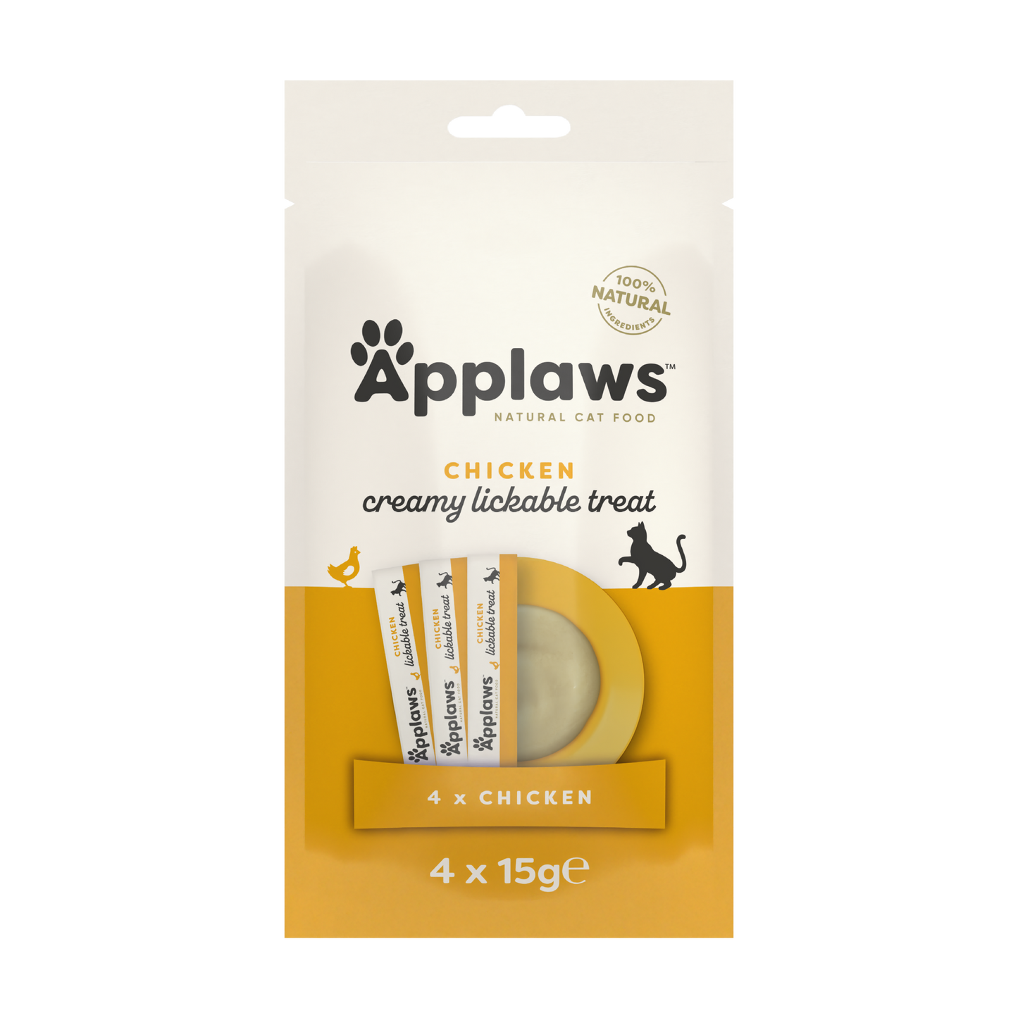 Applaws Natural Chicken Puree Lickable Cat Treats 4x15g