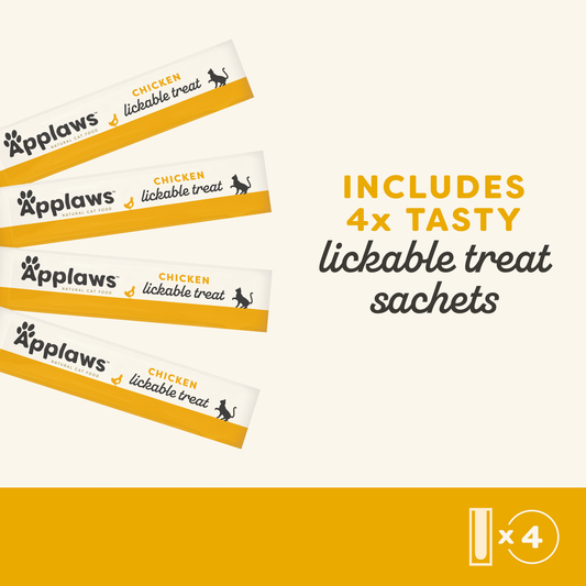 Applaws Natural Chicken Puree Lickable Cat Treats 4x15g