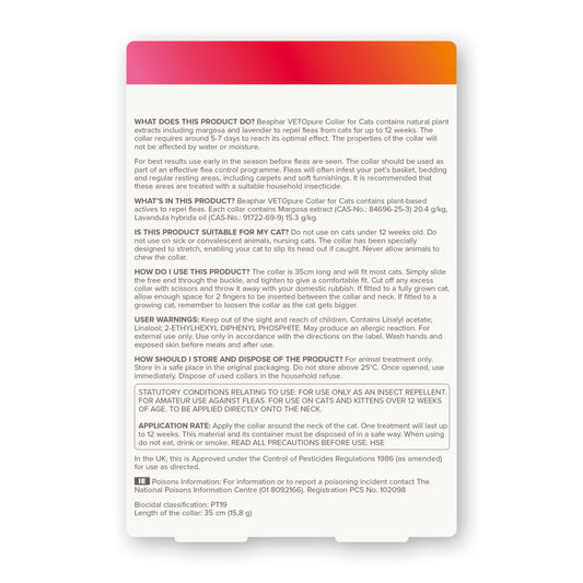 Beaphar VETOpure Protection Flea Collar for Cats