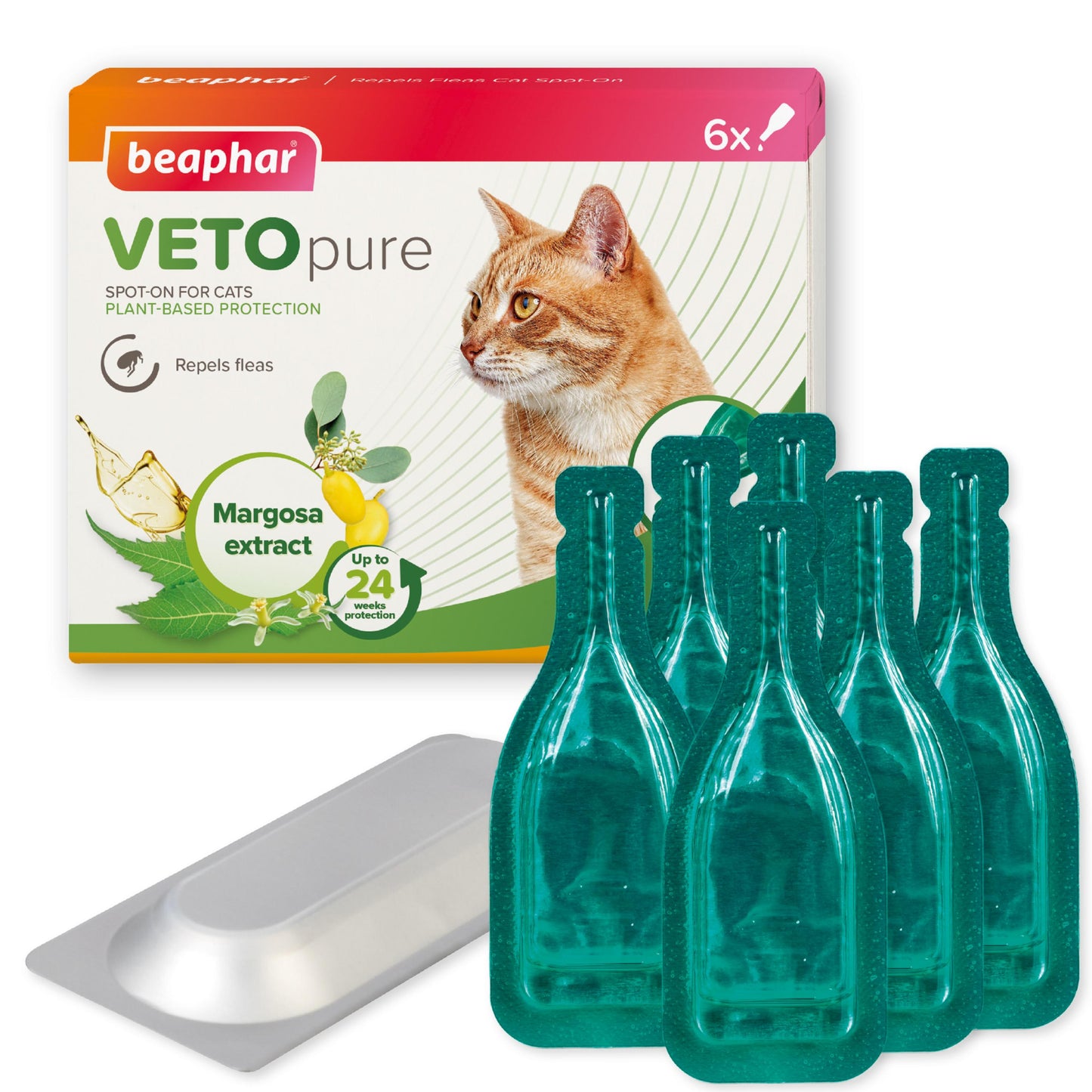 Beaphar VETOpure Flea Protection Spot-On for Cats 6 Pipettes