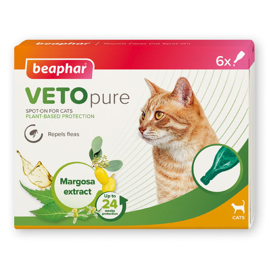 Beaphar VETOpure Flea Protection Spot-On for Cats 6 Pipettes