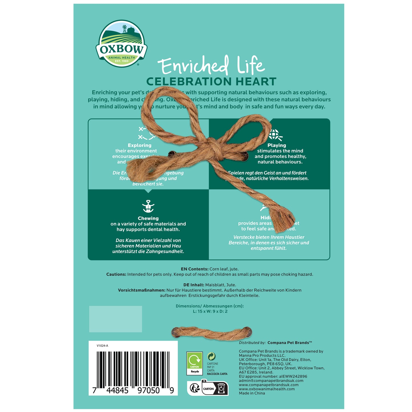 Oxbow Celebration Heart Small Animal Chew Toy