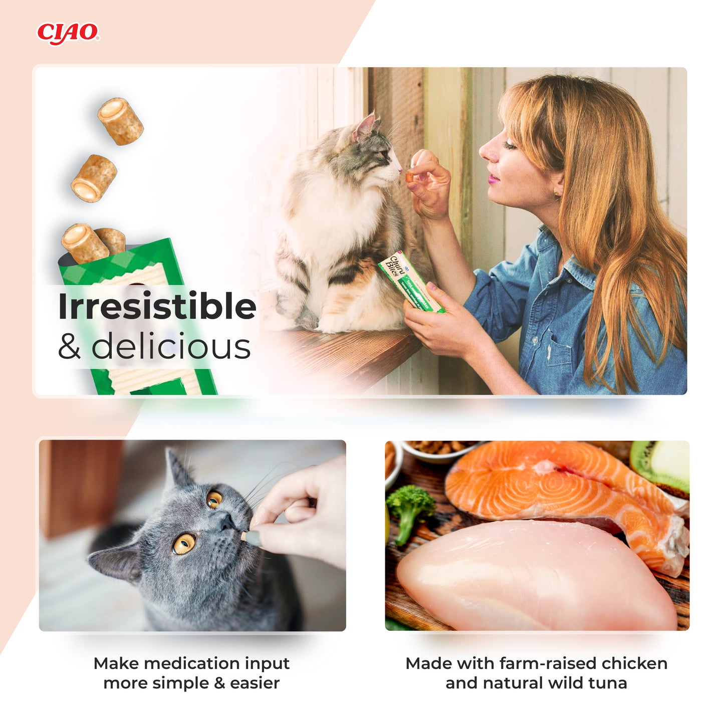 Ciao Churu Cat Treat Bites Chicken 3x10g