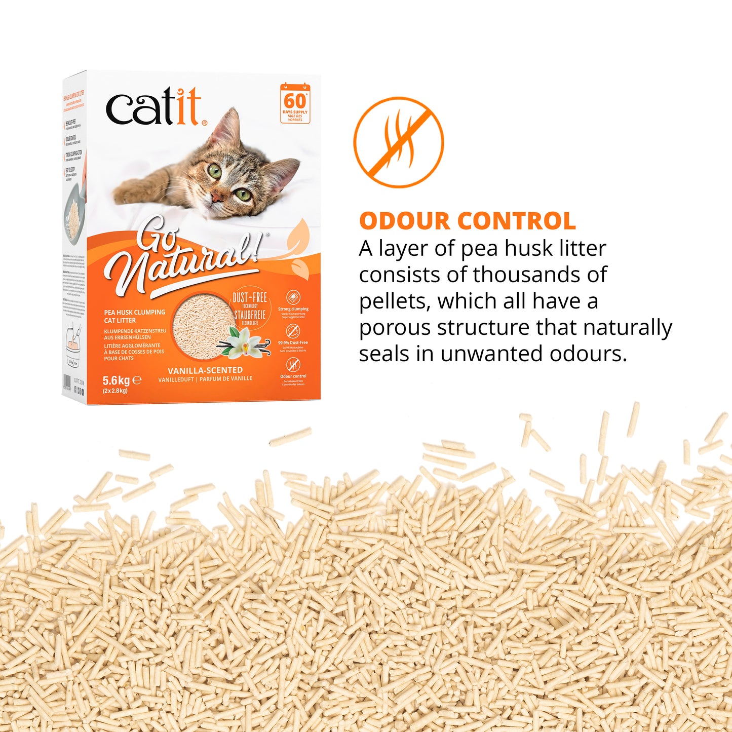 Catit Go Natural Pea Husk Ultra Clumping Vanilla Scented Cat Litter