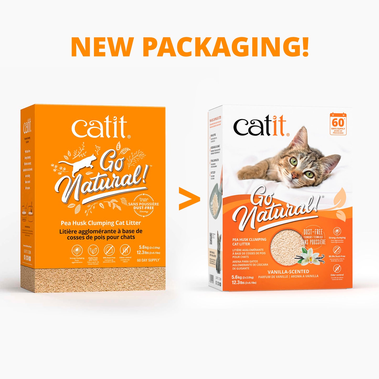 Catit Go Natural Pea Husk Ultra Clumping Vanilla Scented Cat Litter