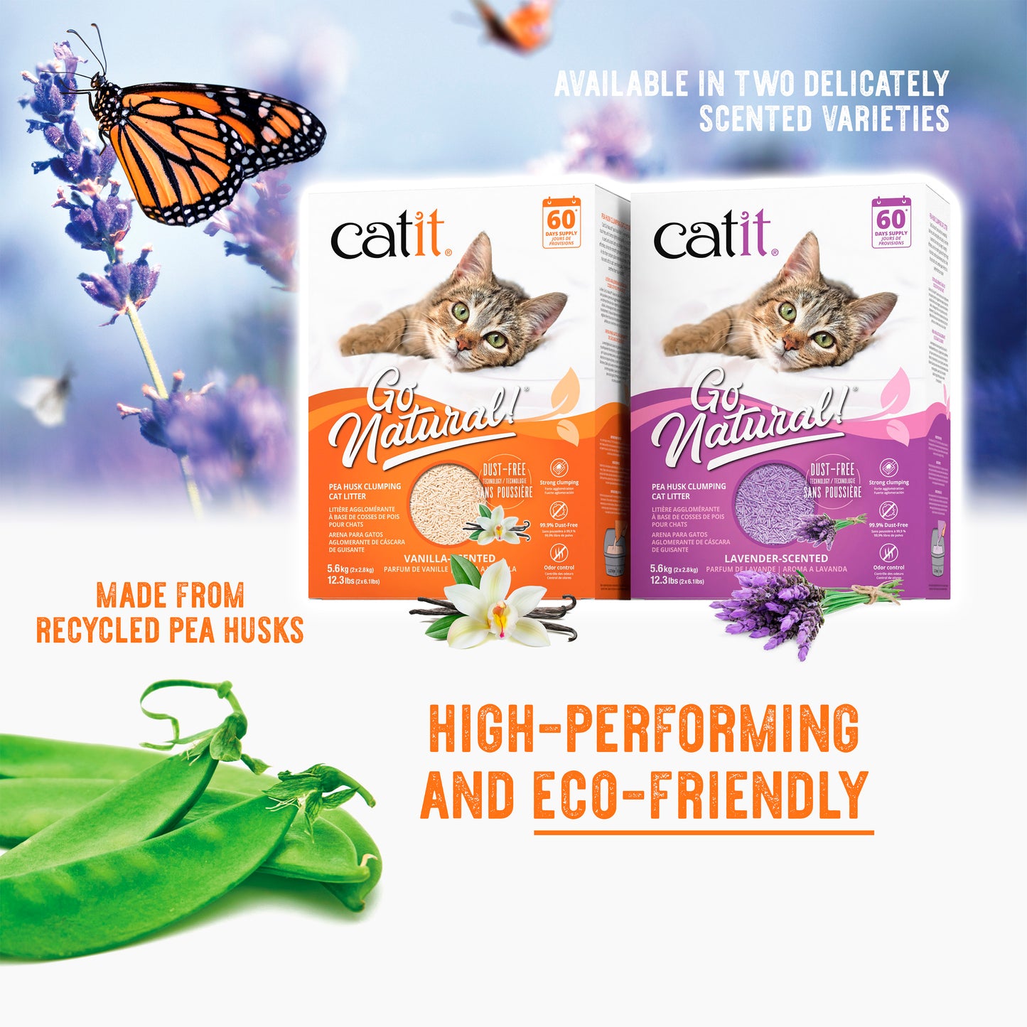 Catit Go Natural Pea Husk Ultra Clumping Lavender Scented Cat Litter