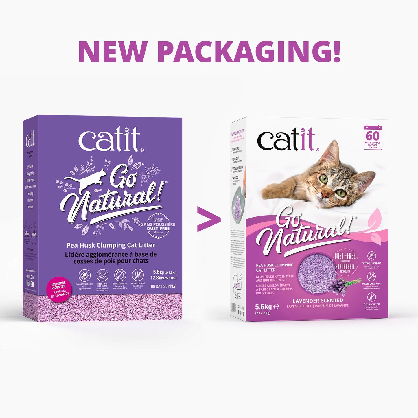 Catit Go Natural Pea Husk Ultra Clumping Lavender Scented Cat Litter