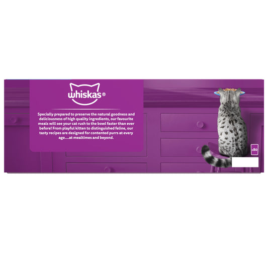 Whiskas 1+ Adult Wet Cat Food Fish Selection In Jelly 80x85g