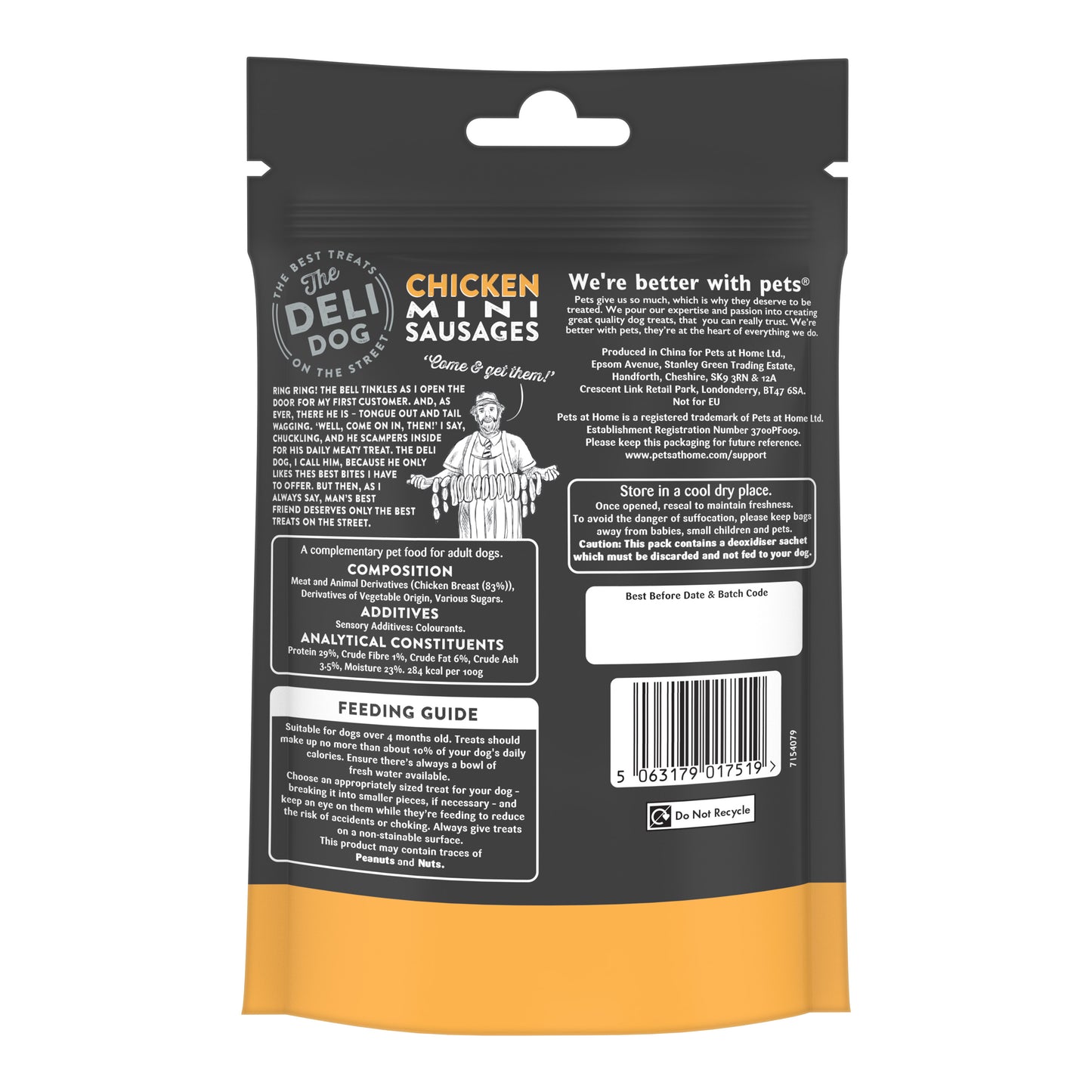 Pets At Home The Deli Dog Chicken Mini Sausages Dog Treats 100g