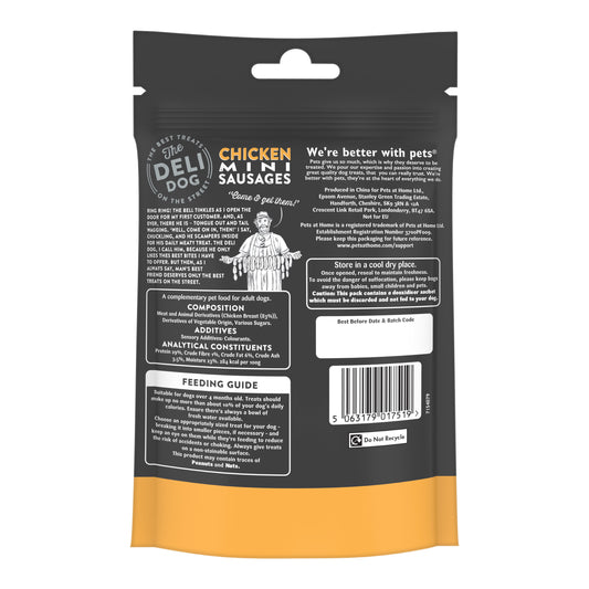 Pets At Home The Deli Dog Chicken Mini Sausages Dog Treats 100g