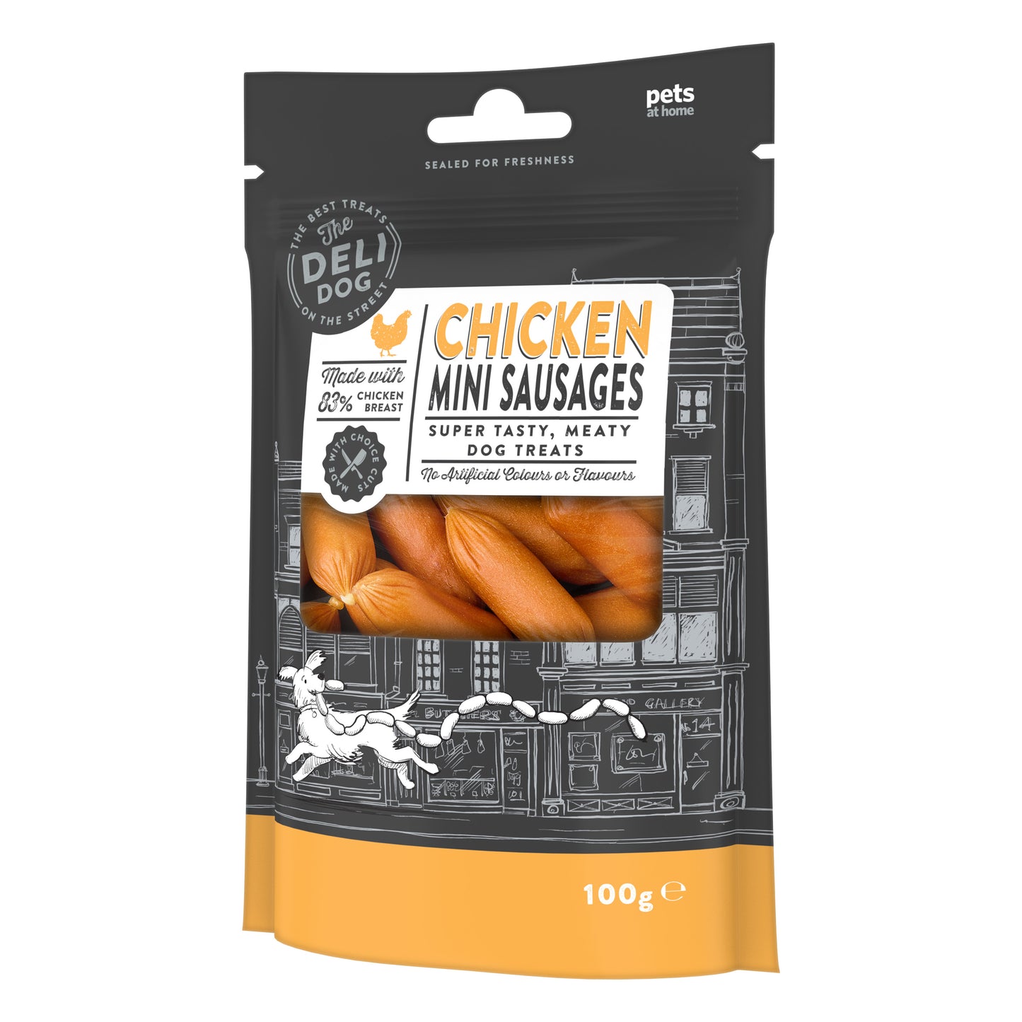 Pets At Home The Deli Dog Chicken Mini Sausages Dog Treats 100g