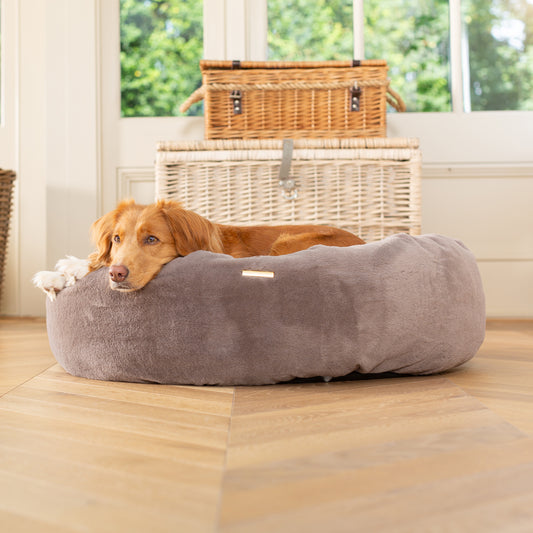 Lords & Labradors Calming Anti-Anxiety Donut Dog Bed Fawn