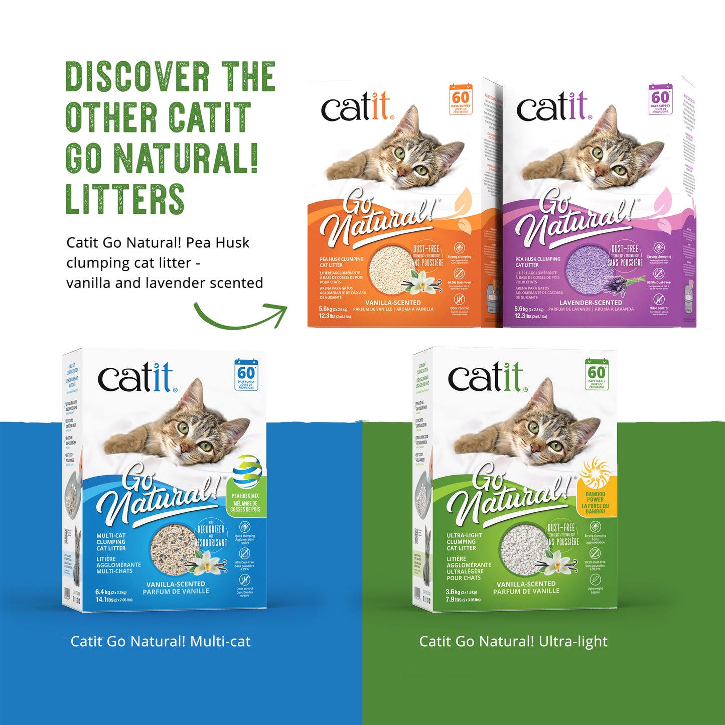Catit Go Natural Ultra-light Bamboo Clumping Vanilla Scented Cat Litter 3.6kg
