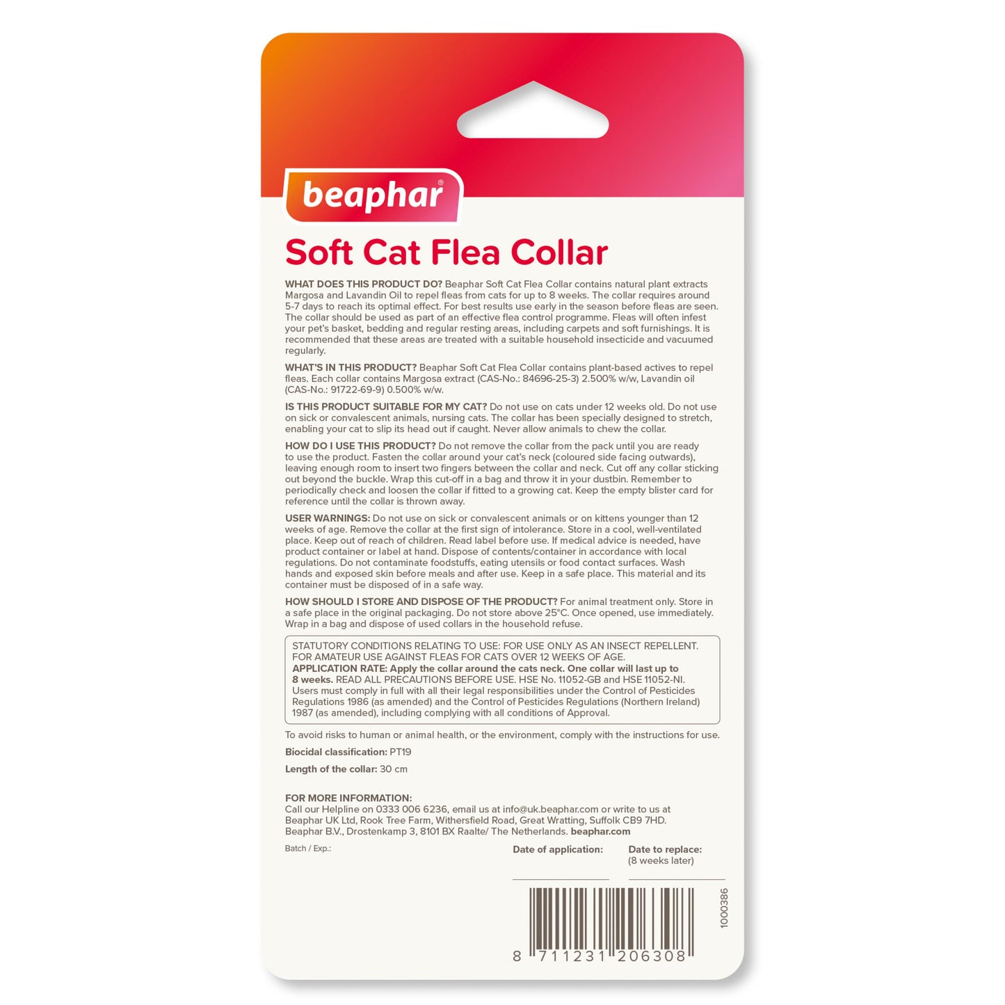 Beaphar Soft Reflective Flea Collar For Cats