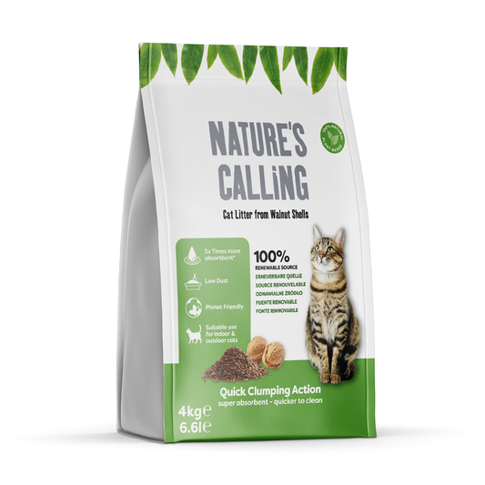 Nature's Calling Walnut Shell Clumping Cat Litter 4kg