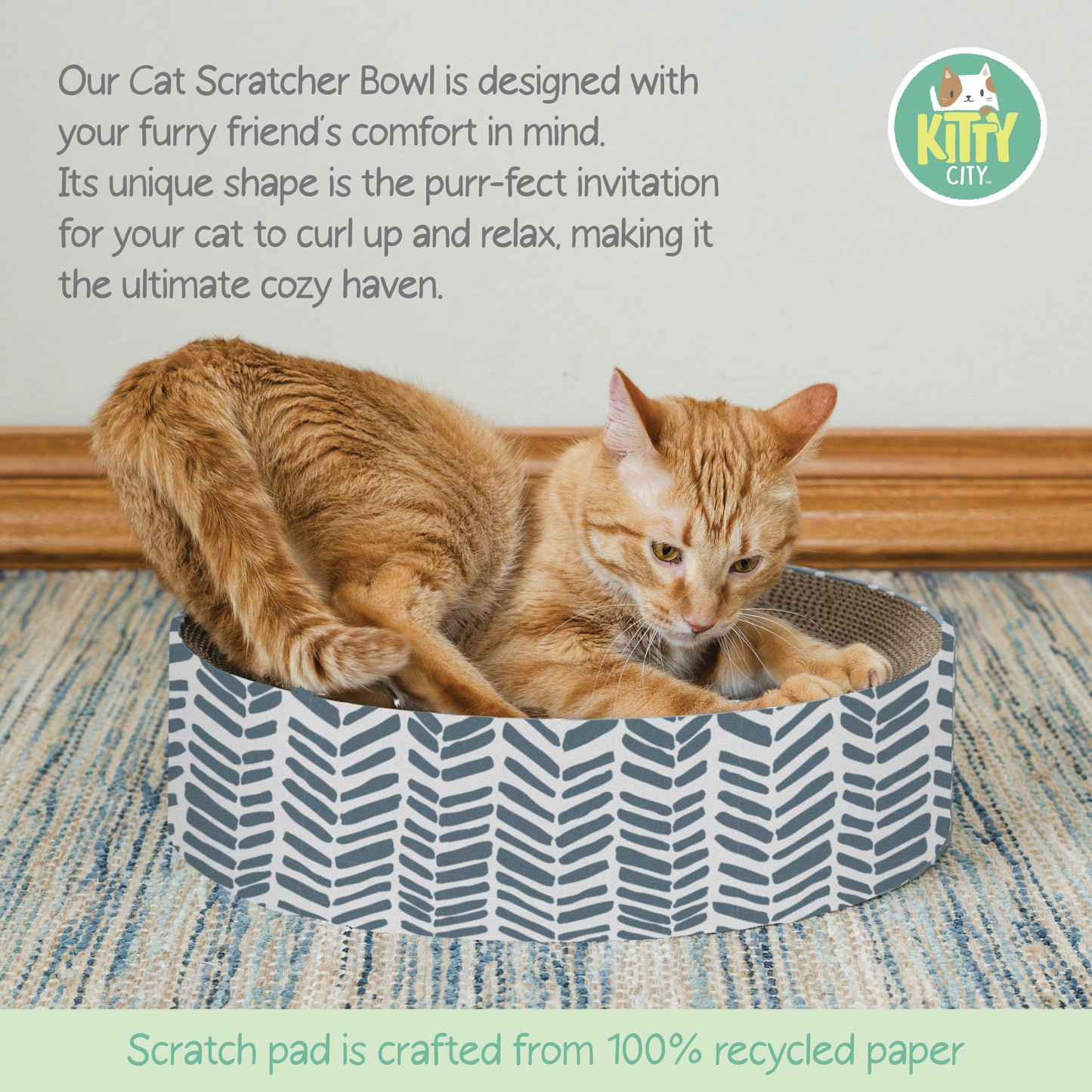 Kitty City Printed Corrugated Cat Bed