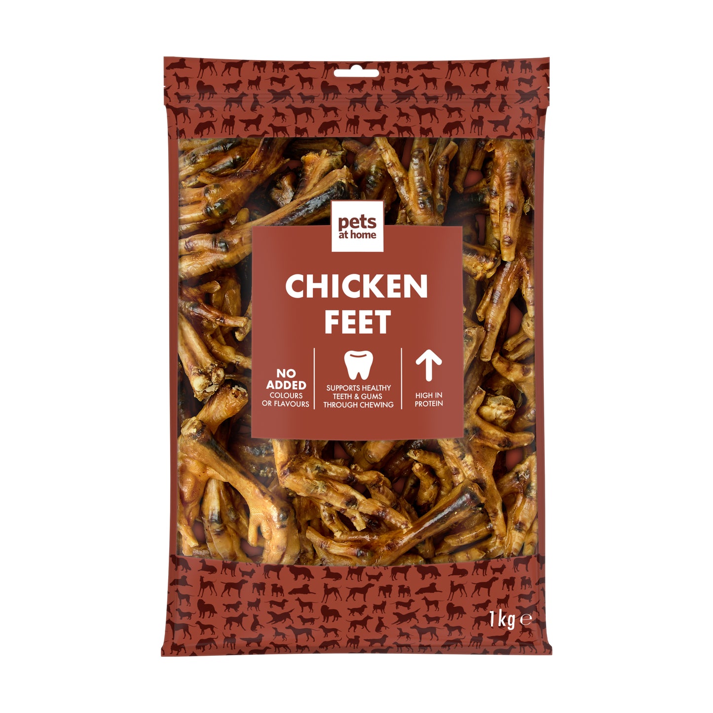 Pets at Home Natural Chicken Feet Dog Treats 1kg
