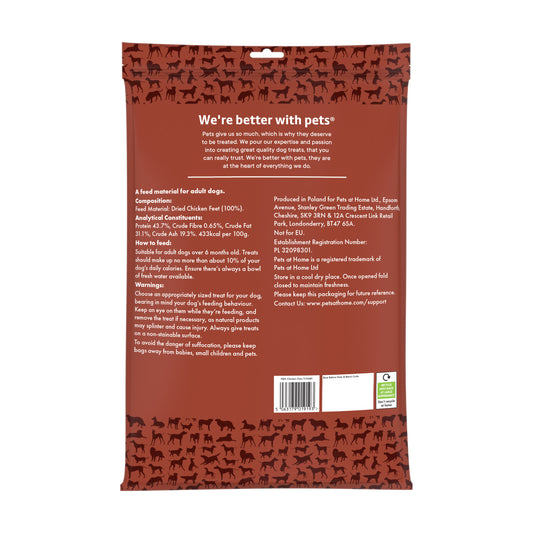Pets at Home Natural Chicken Feet Dog Treats 1kg
