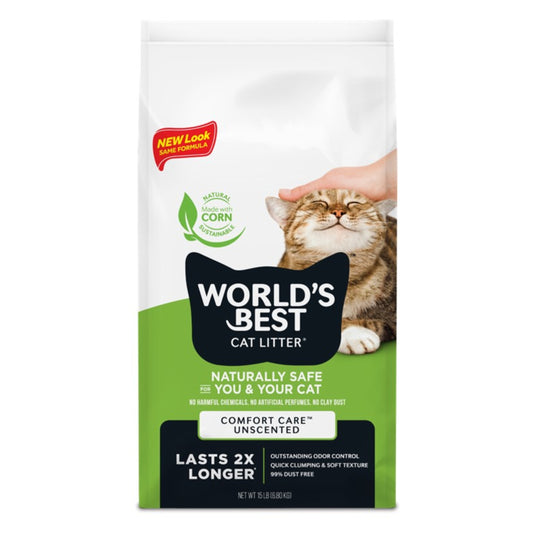 World's Best Cat Litter Quick Clumping Comfort Care Unscented 6.8kg