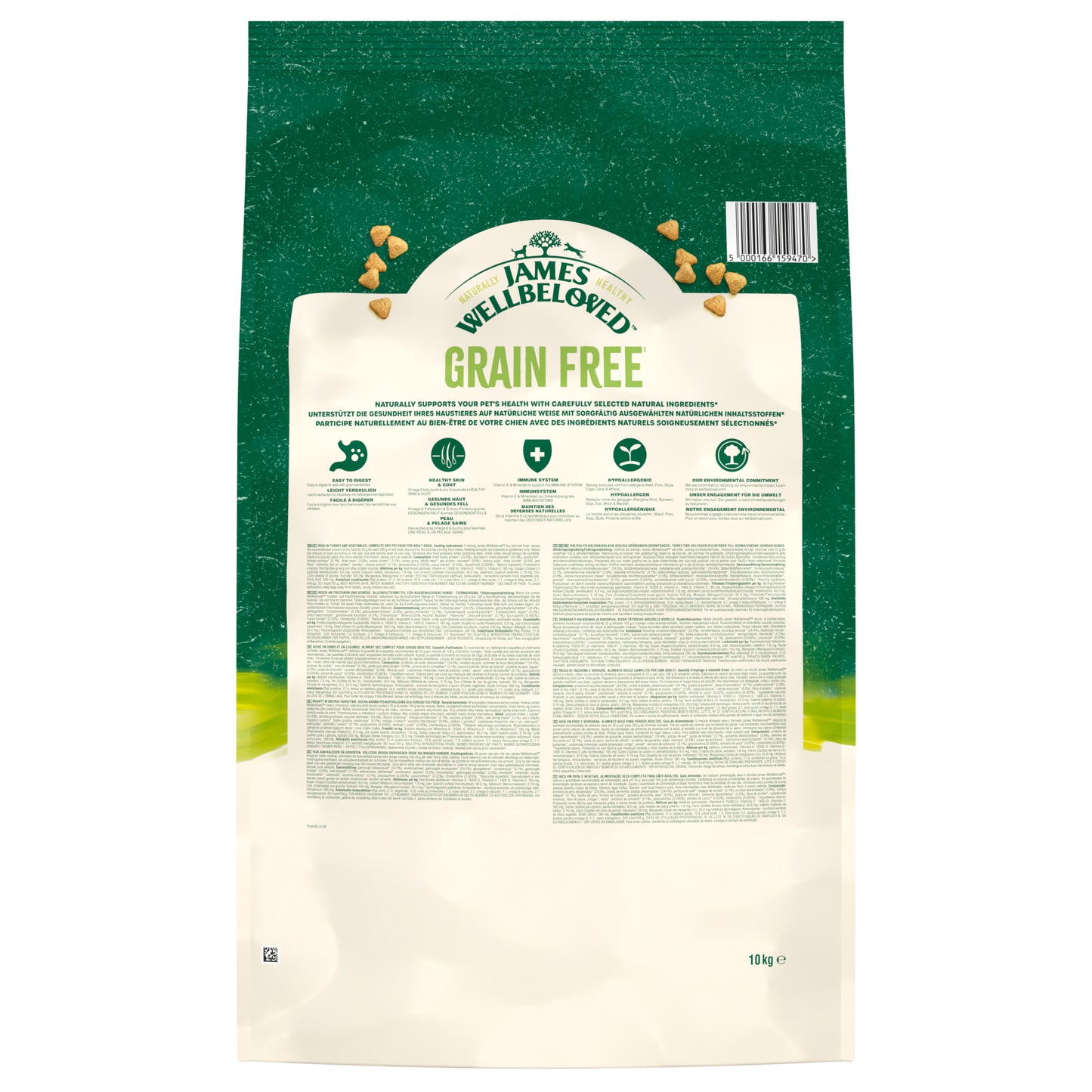 James Wellbeloved Grain Free Adult Dry Dog Food Turkey & Veg 10kg