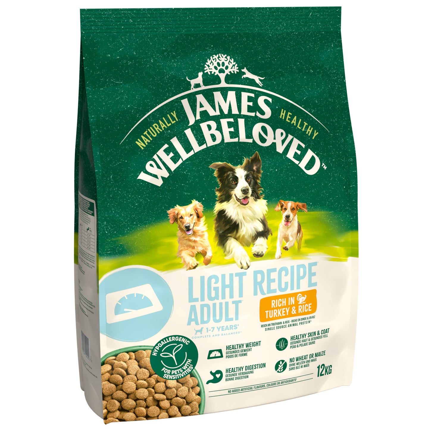 James Wellbeloved Light Adult Dry Dog Food Turkey & Rice 12kg