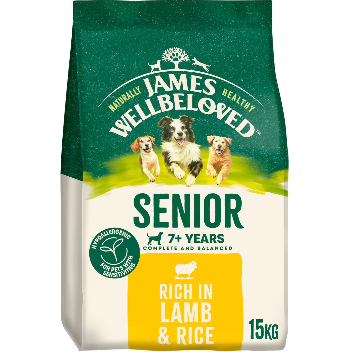 James Wellbeloved Senior Dry Dog Food Lamb & Rice 15kg