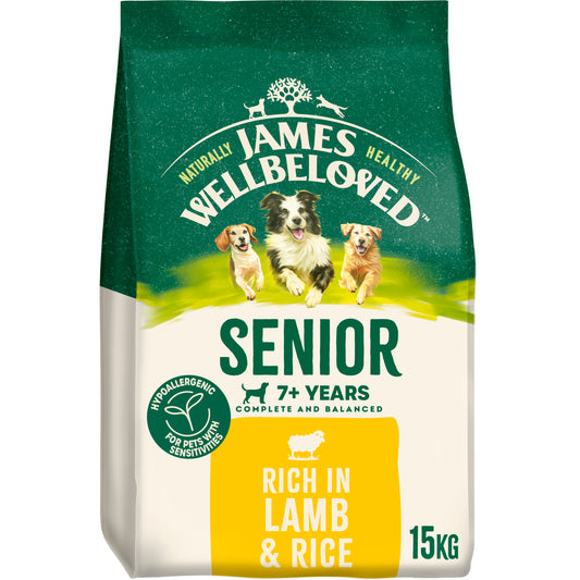 James Wellbeloved Senior Dry Dog Food Lamb & Rice 15kg