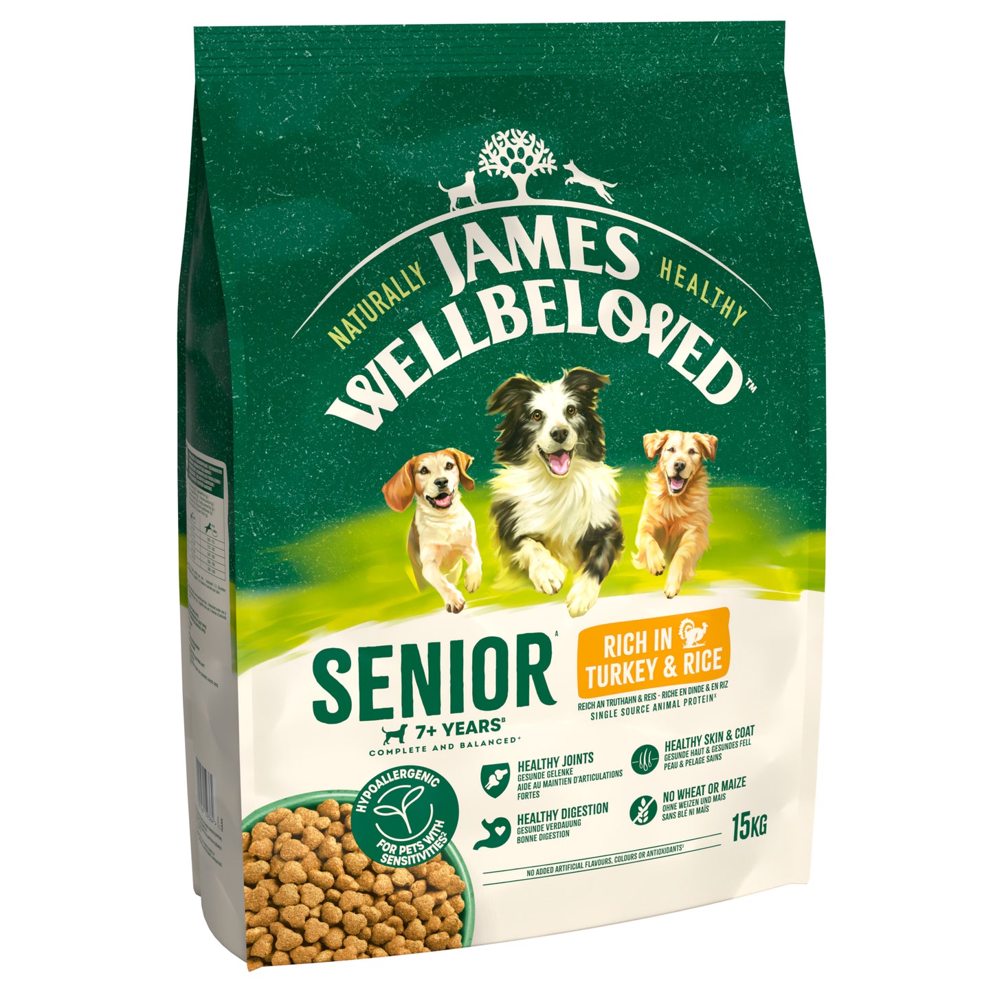 James Wellbeloved Hypoallergenic Senior Dry Dog Food Turkey & Rice 15kg